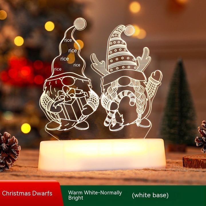 3D Acrylic LED Christmas Decoration Lamp – Holiday Night Light Gift