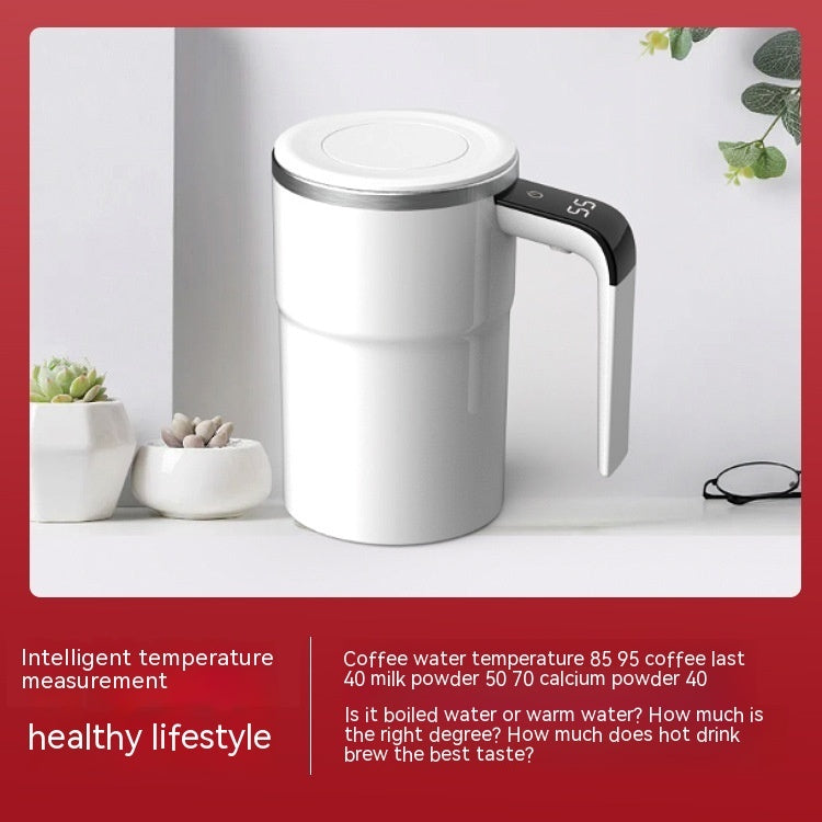 Electric Coffee Mug - USB Rechargeable, Automatic Magnetic, IP67 Waterproof, Food-Safe Stainless Steel for Juice, Tea, Milkshakes