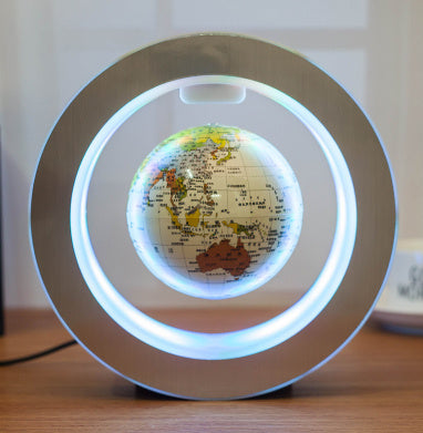 Round LED World Map Floating Globe - Magnetic Levitation Light, Anti-Gravity Magic