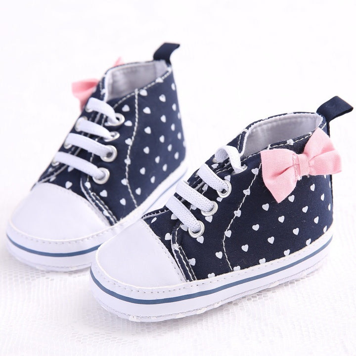 Baby Girls' High-Top Soft-Soled Toddler Shoes - Comfortable & Stylish