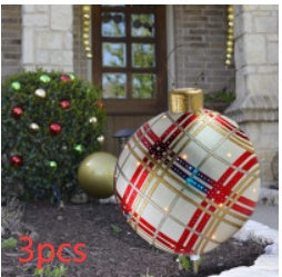 60CM Inflatable Christmas Ornament Ball - Giant Outdoor PVC Decoration