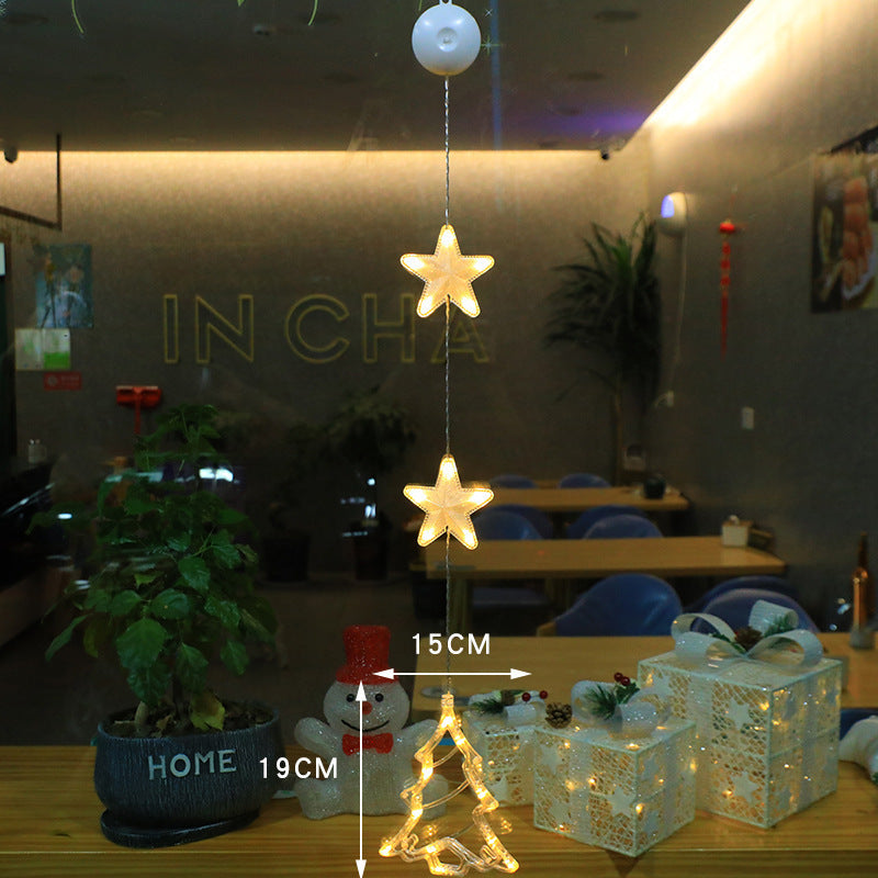 3pcs LED Star Hanging Lights - Christmas Tree & Window Ornaments