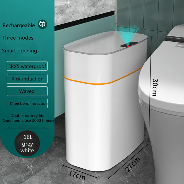 Smart Trash Can with Lid - Automatic Induction Bin for Bedroom, Living Room, and Kitchen Storage