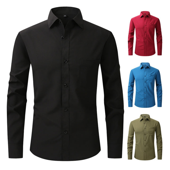 Men's Minimalist Non-Iron Stretch Long Sleeve Business Shirt