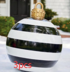 60CM Inflatable Christmas Ornament Ball - Giant Outdoor PVC Decoration