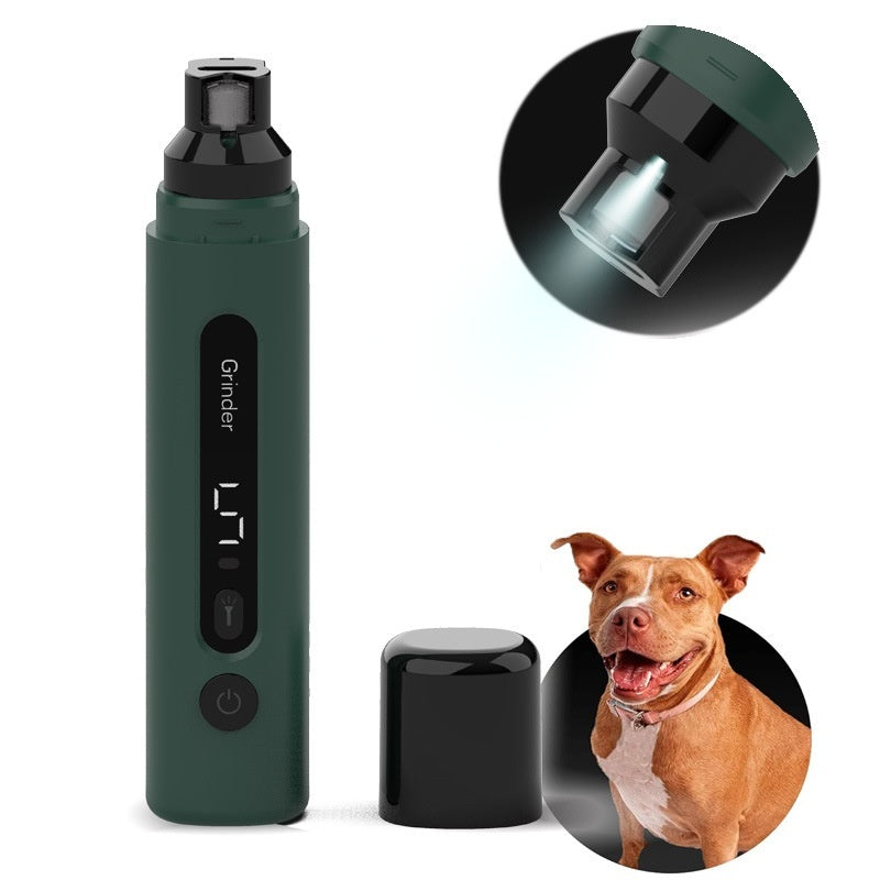 Electric Dog Nail Grinder - Rechargeable, Quiet Pet Nail Trimmer with 5-Speed Settings for Dogs & Cats