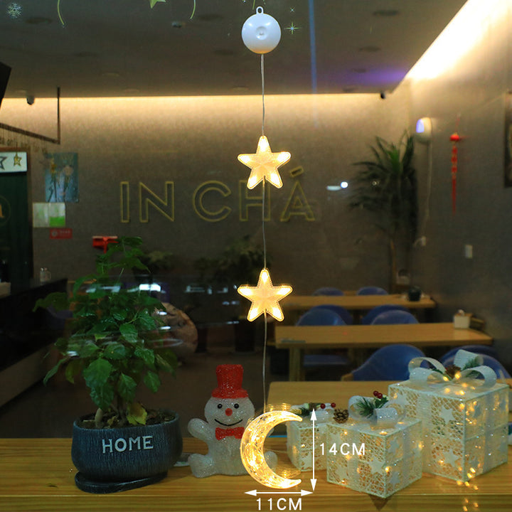 3pcs LED Star Hanging Lights - Christmas Tree & Window Ornaments