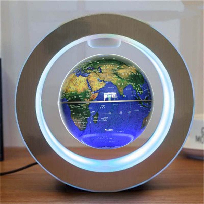 Round LED World Map Floating Globe - Magnetic Levitation Light, Anti-Gravity Magic