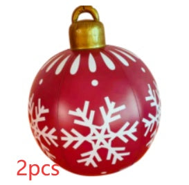 60CM Inflatable Christmas Ornament Ball - Giant Outdoor PVC Decoration