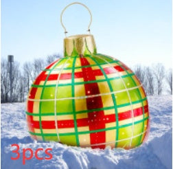 60CM Inflatable Christmas Ornament Ball - Giant Outdoor PVC Decoration