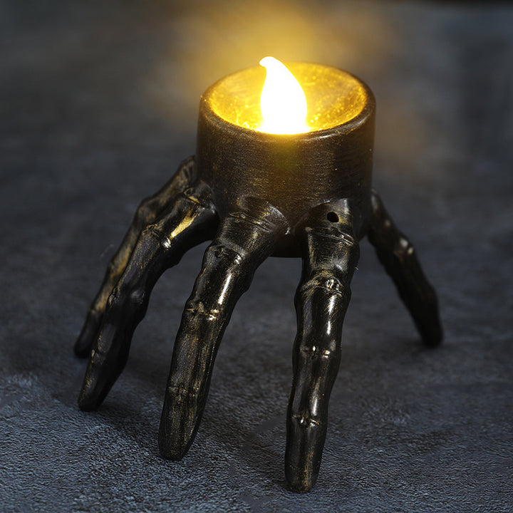 Skull Hand & Foot Lantern - Spooky Halloween Atmosphere Prop | Candlelit Night Decor