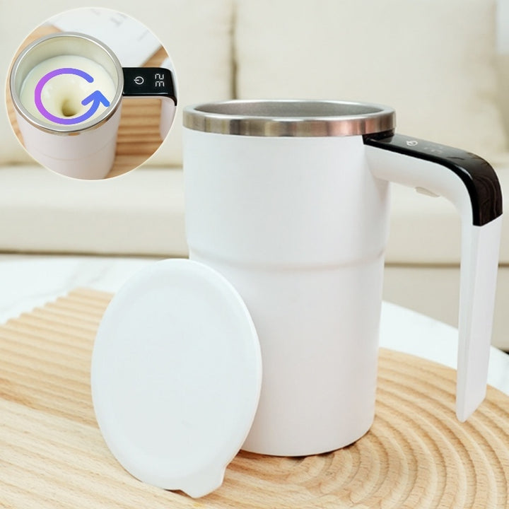 Electric Coffee Mug - USB Rechargeable, Automatic Magnetic, IP67 Waterproof, Food-Safe Stainless Steel for Juice, Tea, Milkshakes