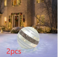 60CM Inflatable Christmas Ornament Ball - Giant Outdoor PVC Decoration