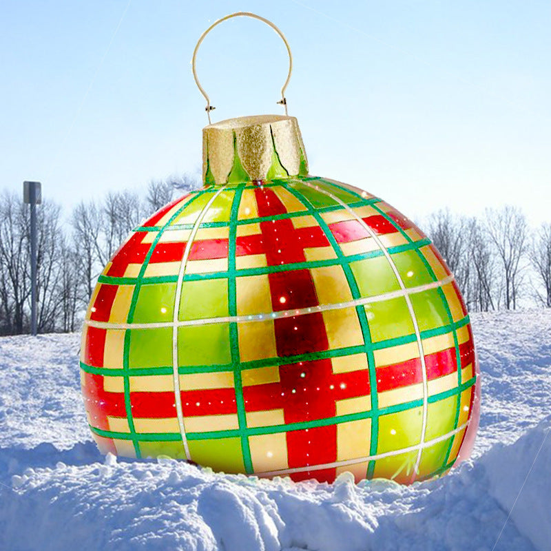 60CM Inflatable Christmas Ornament Ball - Giant Outdoor PVC Decoration