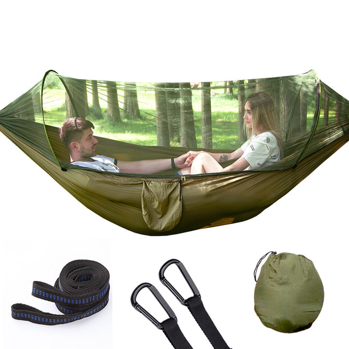 Fully Automatic Quick-Opening Hammock with Mosquito Net