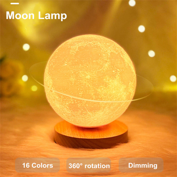 Magnetic Rotating Moonlight Lamp - Bedroom Sleep Light