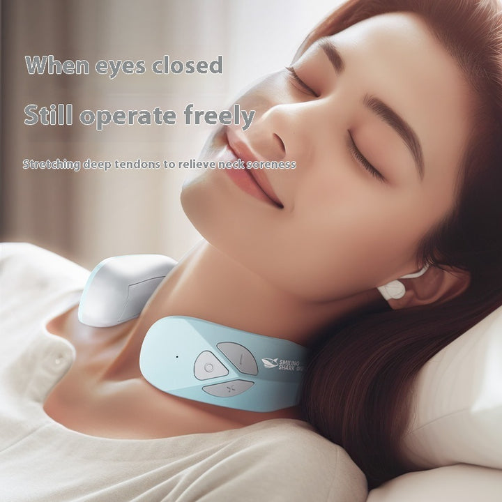 Electric Neck Massager - EMS Pulse Rechargeable USB Cervical Traction Therapy with Heating Function for Pain Relief