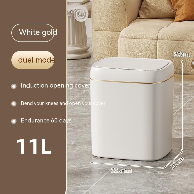 Smart Trash Can with Lid - Automatic Induction Bin for Bedroom, Living Room, and Kitchen Storage