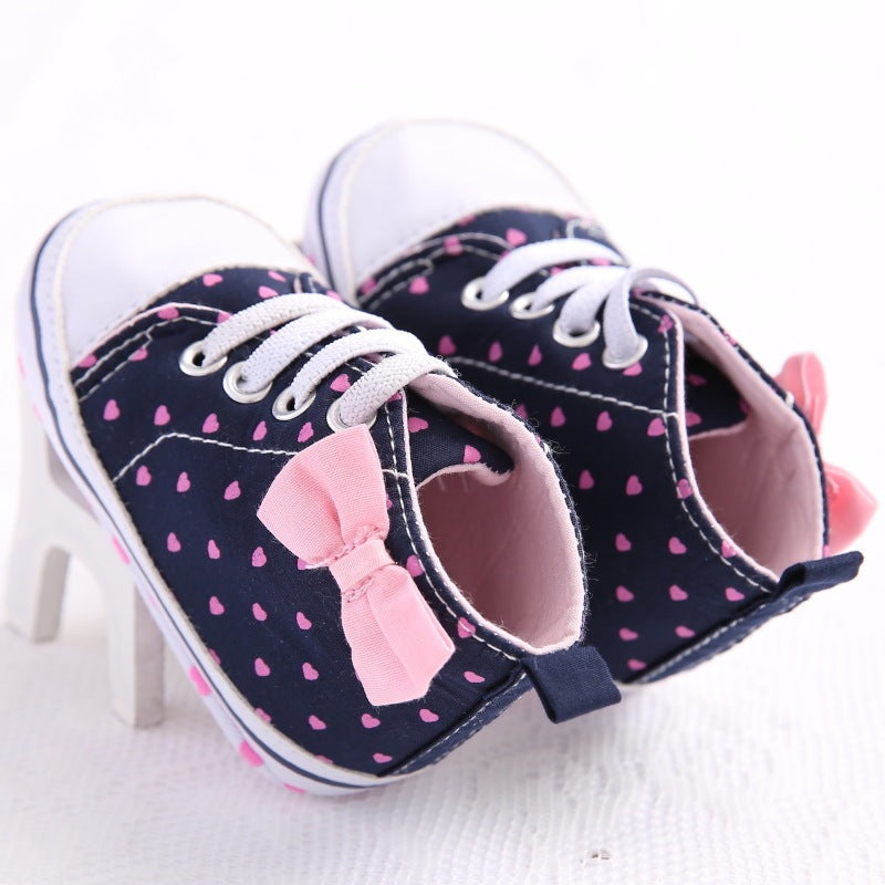 Baby Girls' High-Top Soft-Soled Toddler Shoes - Comfortable & Stylish