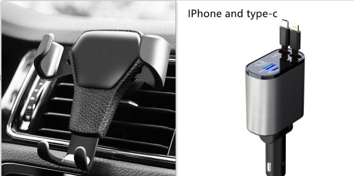 Metal Car Charger - 100W Super Fast Charging, USB & Type-C Adapter for Car Cigarette Lighter