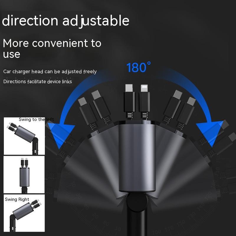 Metal Car Charger - 100W Super Fast Charging, USB & Type-C Adapter for Car Cigarette Lighter