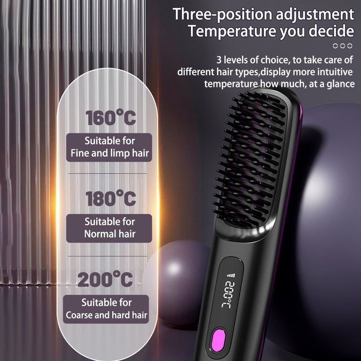 2-in-1 Wireless Hair Straightener & Curler - USB Rechargeable