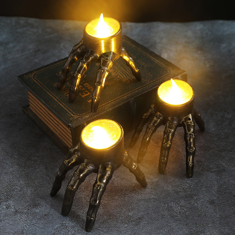 Skull Hand & Foot Lantern - Spooky Halloween Atmosphere Prop | Candlelit Night Decor