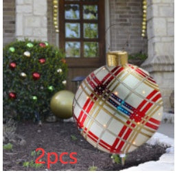 60CM Inflatable Christmas Ornament Ball - Giant Outdoor PVC Decoration