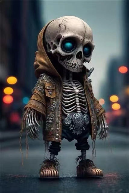 Cool Skeleton Figurines – Halloween Resin Doll Ornaments for Home Decor