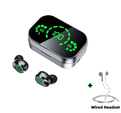 YD03 Wireless Bluetooth Headset - TWS with Large Screen Smart Digital Display and Breathing Light