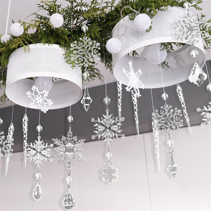 10pcs Acrylic Ice Strip Snow Christmas Tree Hanging Pendants