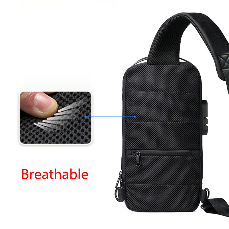 Waterproof Anti Theft Sling Bag for Men with USB Charging Port & Password Lock – Oxford Crossbody Travel Chest Pack 6 Waterproof Anti Theft Sling Bag for Men with USB Charging Port & Password Lock – Oxford Crossbody Travel Chest Pack - Image 6
